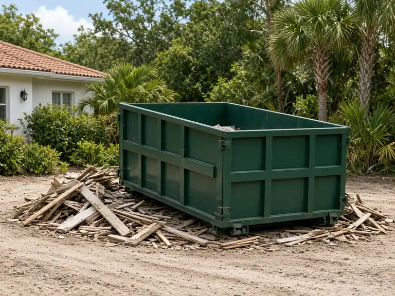 Construction roll-off dumpster for renovation debris in Haines City